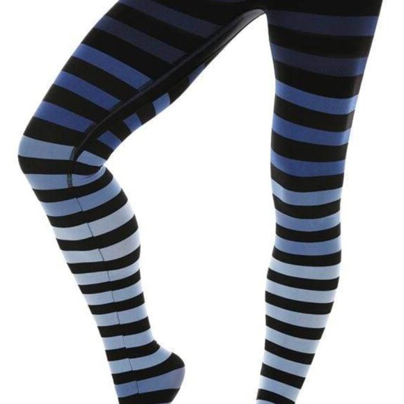 K-Deer Blue Signature Stripe High Rise Leggings - Full Length - Medium - Picture 1 of 10